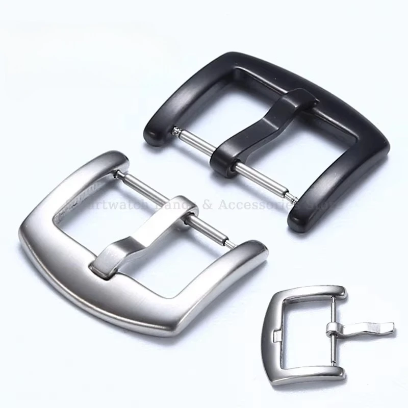 16 مللي متر 18 مللي متر 20 مللي متر 22 مللي متر 24 مللي متر الفولاذ المقاوم للصدأ مشبك ساعة ل الجلود شريط مطاطي نحى المشبك الفضة الأسود دبوس مشبك اكسسوارات