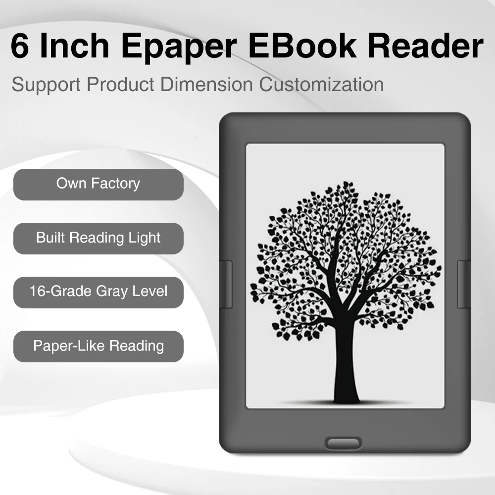 6inch Ebook Reader E-Reader Wholesale Oem Eink Touch Screen E paper Ereader Ebook Eink Reader