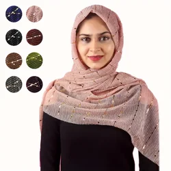 Sequin Lines Scarf Solid Color Glitter Thin Breathable Scarf Mature Style Windproof Sunscreen Muslim Hijab For Women