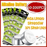 Hot 10-200Pcs LR920 AG6 171 371 370 LR69 LR921  SR920 Button Batteries For Watch Toys Remote SR920SW Cell Coin Alkaline Battery