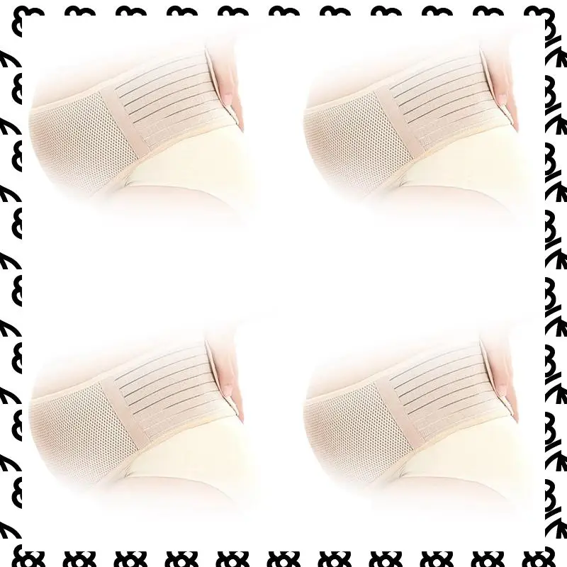 A07I 4X حزام دعم الأمومة تنفس الحمل حزام بطن البطن الموثق قابل للتعديل الظهر/الحوض دعم-L