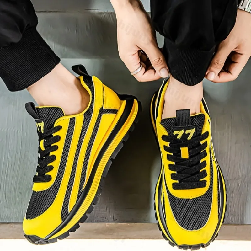 

Men's Casual Shoes 2025 New Summer Mesh Breathable Fashion Trend Versatile Sports Shoes Thick Soled Comfortable Chunky sneakers