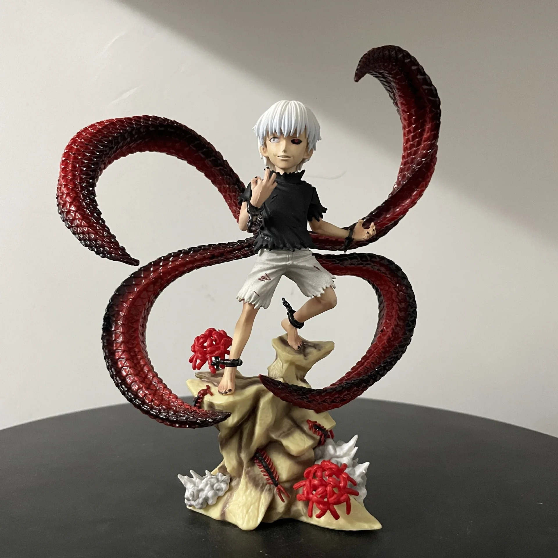 Tokyo Ghoul Kaneki Ken Dual Head Sculpt GK Collectible Figure - White Hair Four Kagune Form Statue