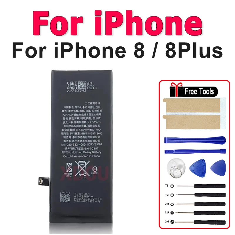 

Сменный аккумулятор большой емкости для iPhone 8, 8 Plus, iPhone8, iPhone8 Plus, сменный аккумулятор для телефона + бесплатные инструменты