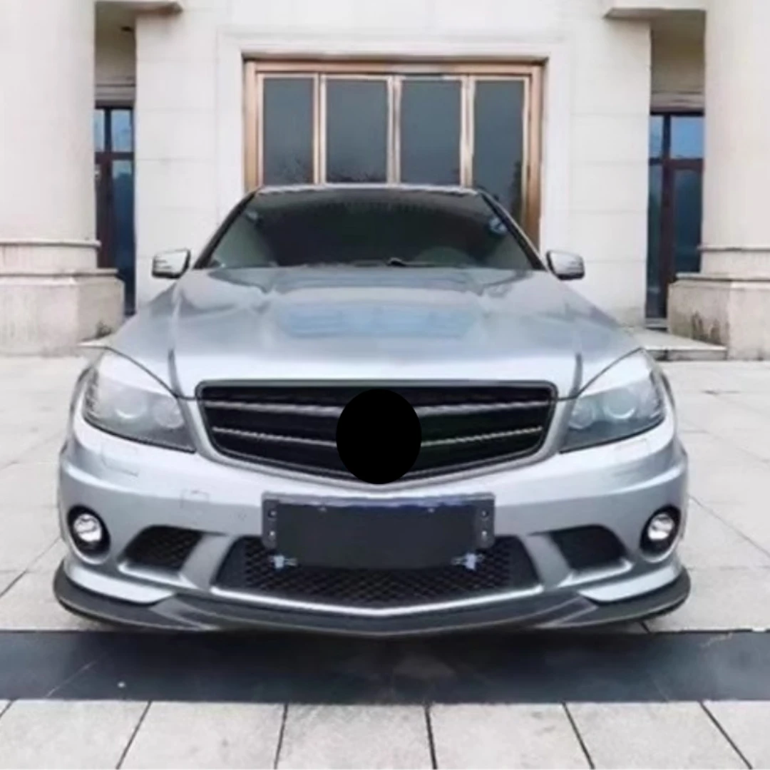 Brilliant Black front lip assembly for Mercedes-Benz W204 C63 modified Grill Mask Grid radiator grille Auto Accessories