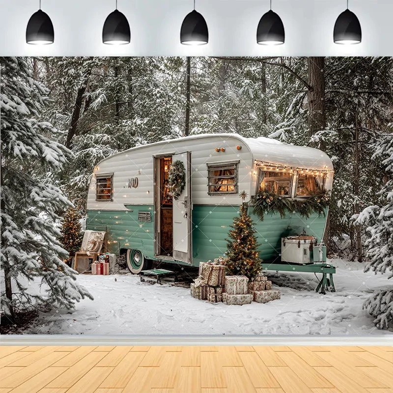 Winter Merry Christmas Festive Windows Photography Background Snowflakes Birthday Party New Year Photo Studio Backdrops PL-10