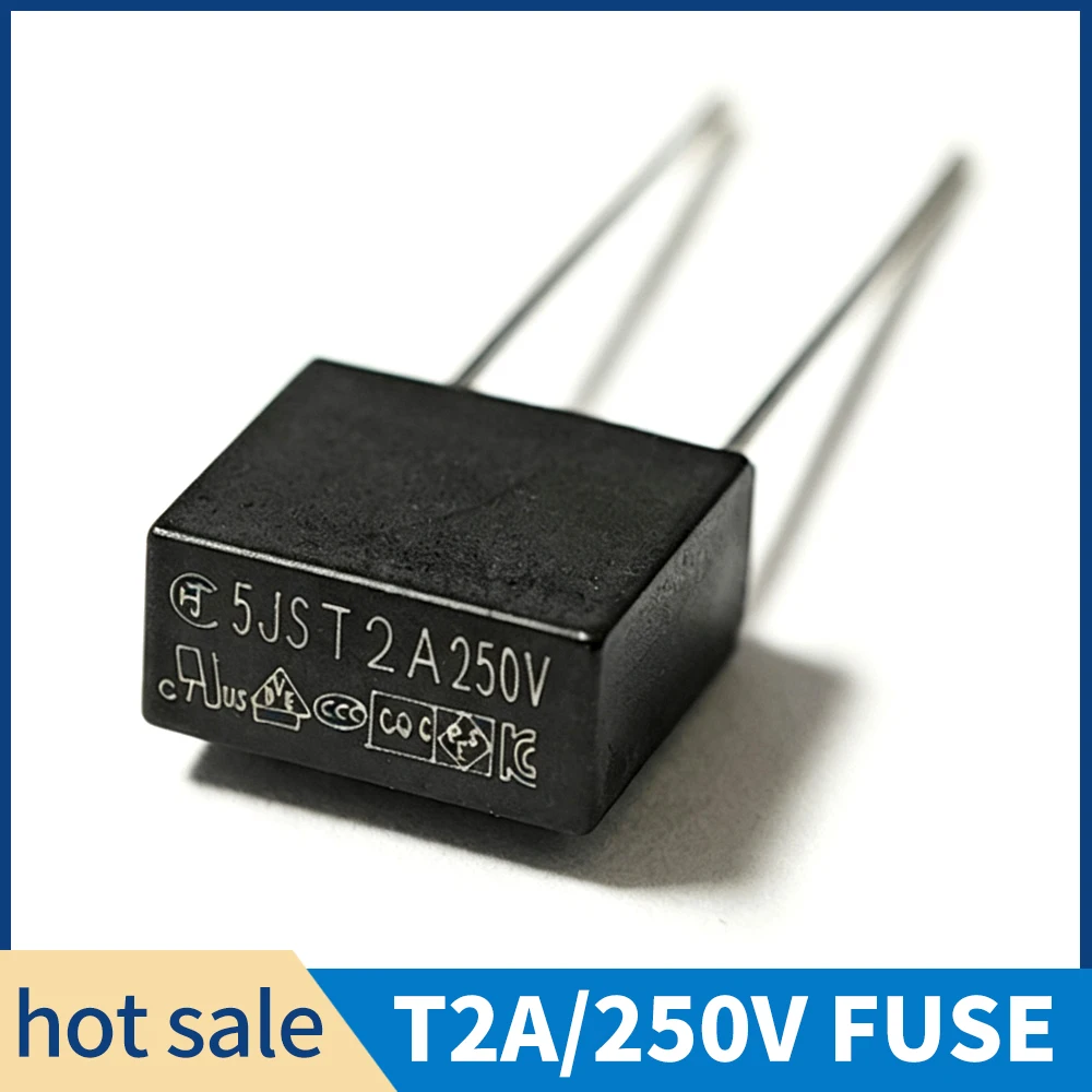 10pcs 250V Square straight fuse 1A T2A T3.15A T4A T5A T6.3A Slow Melting Fuse Tube Testing Blown Fuse New original