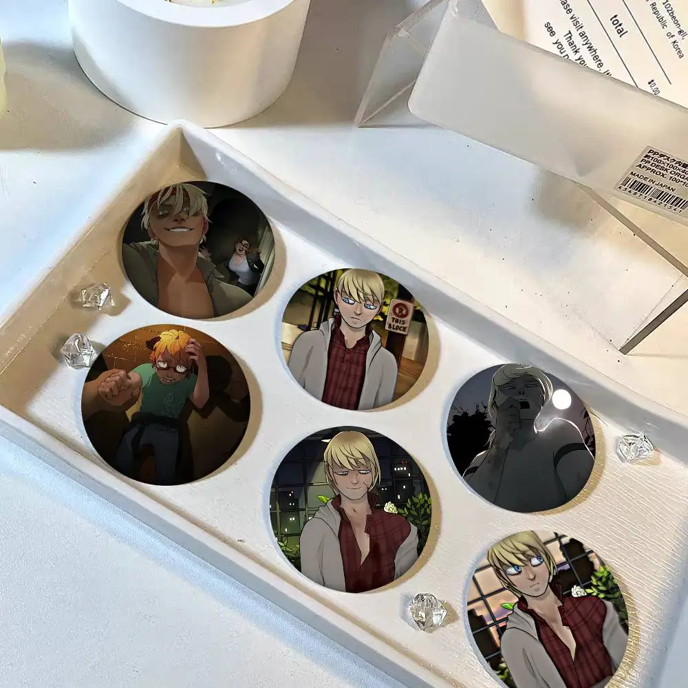 1pc Novel B-boyfriend To Death Cartoon Style Badge Brooches On Backpack Decoration Round Enamel Pins For Accessorys