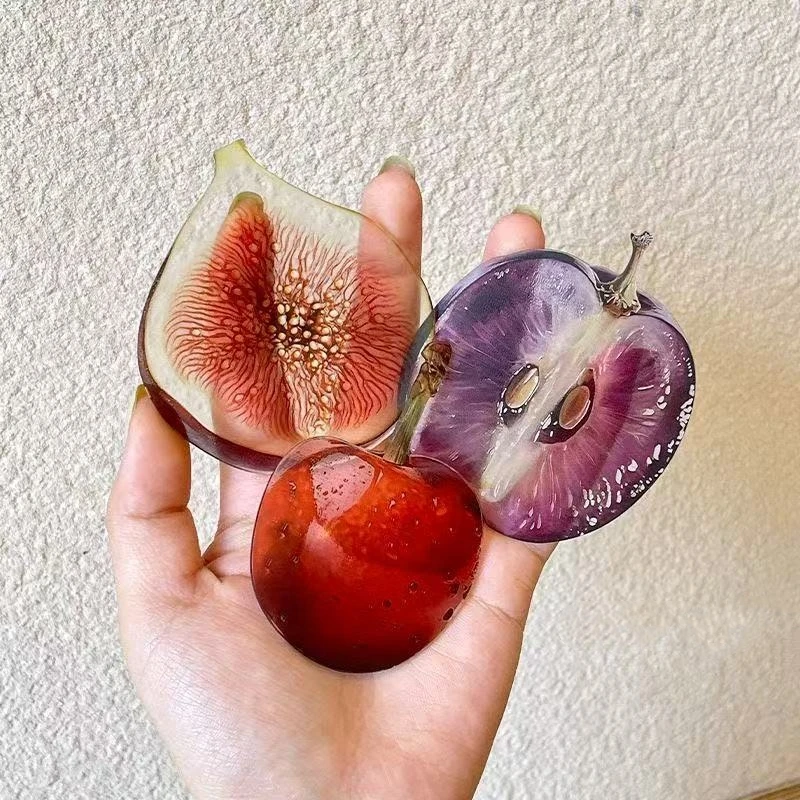 Transparent Acrylic Apple Bookmark Simulation Fruit Reading Book Note Book Collection Stationery Children's Birthday Gift