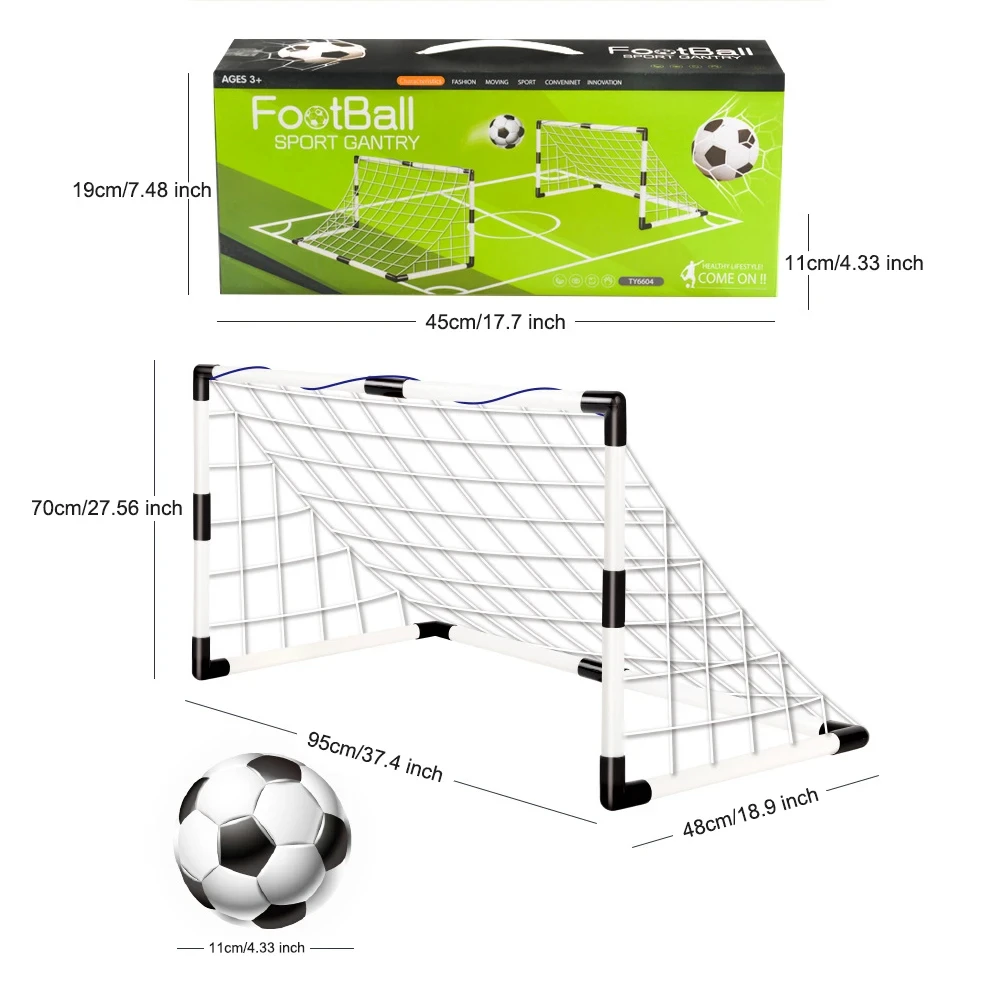 Brinquedo Esportivo de Futebol, Gol de Futebol Infantil Dobrável com Bomba e Bola, Gol de Futebol Portátil para Treinamento ao Ar Livre