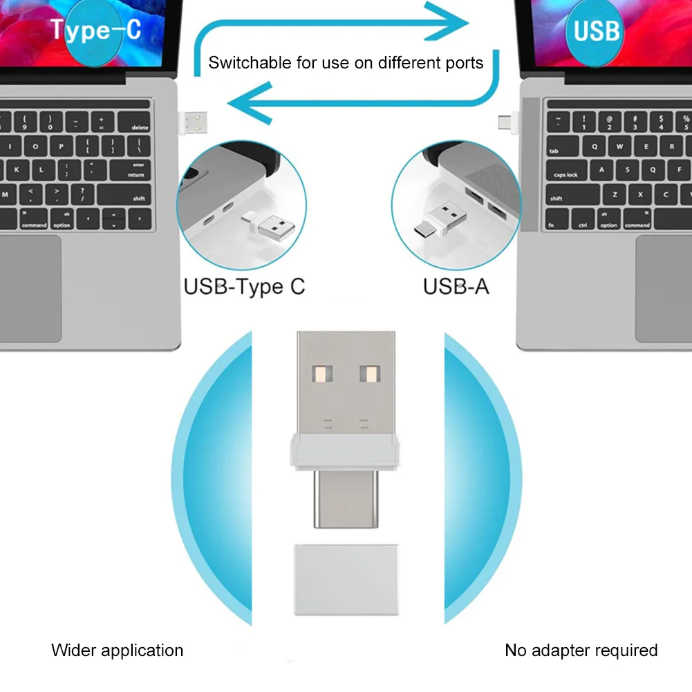 USB Type C 2 In 1 Mouse Jiggler Driver-Free Undetectable Mouse Shaker Automatic Mouse Wiggler for Laptop Keep Computer Awake
