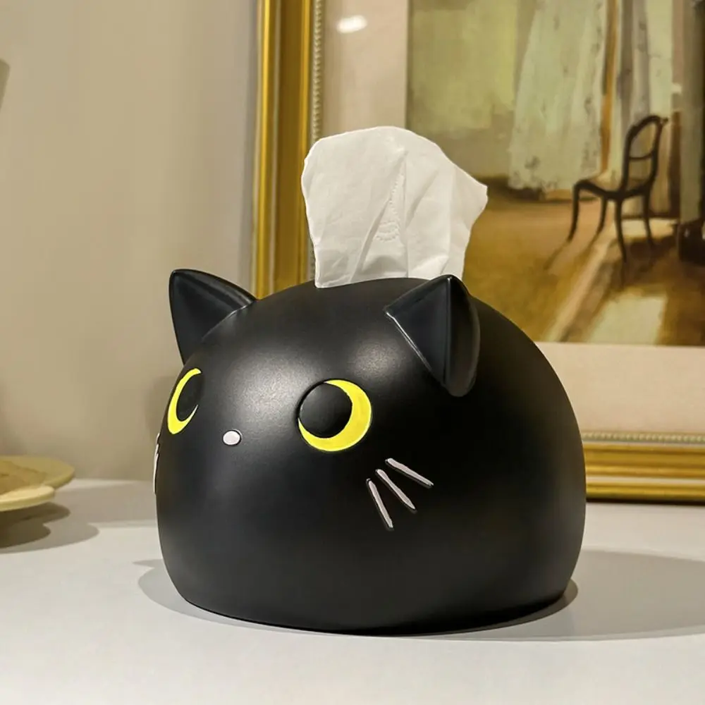 Sleeping Sitting Cat Tissue Box Ornament Doll Toy Decorative Cartoon Cat Model Toy Figure Model Anime Tissue Storage Box