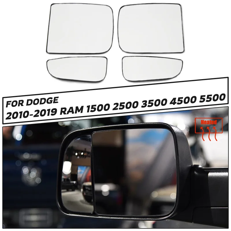 

Car Heated Rearview Mirror Glass Clear Rear View Wing Mirrors for Dodge Ram 1500 2500 2012 2013 2014 2015 2016 2017 2018 2019