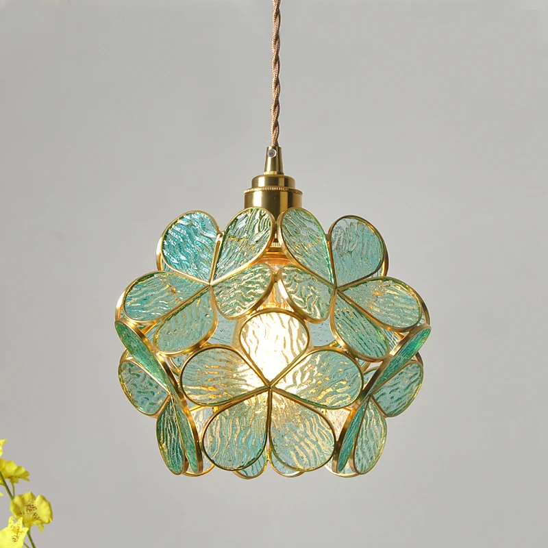 Luxury Flower Pendant Lights Glass Dining Hanging Lighting Fixtures Modern Design Decoration Led Pendant Lamp Bedside Balcony