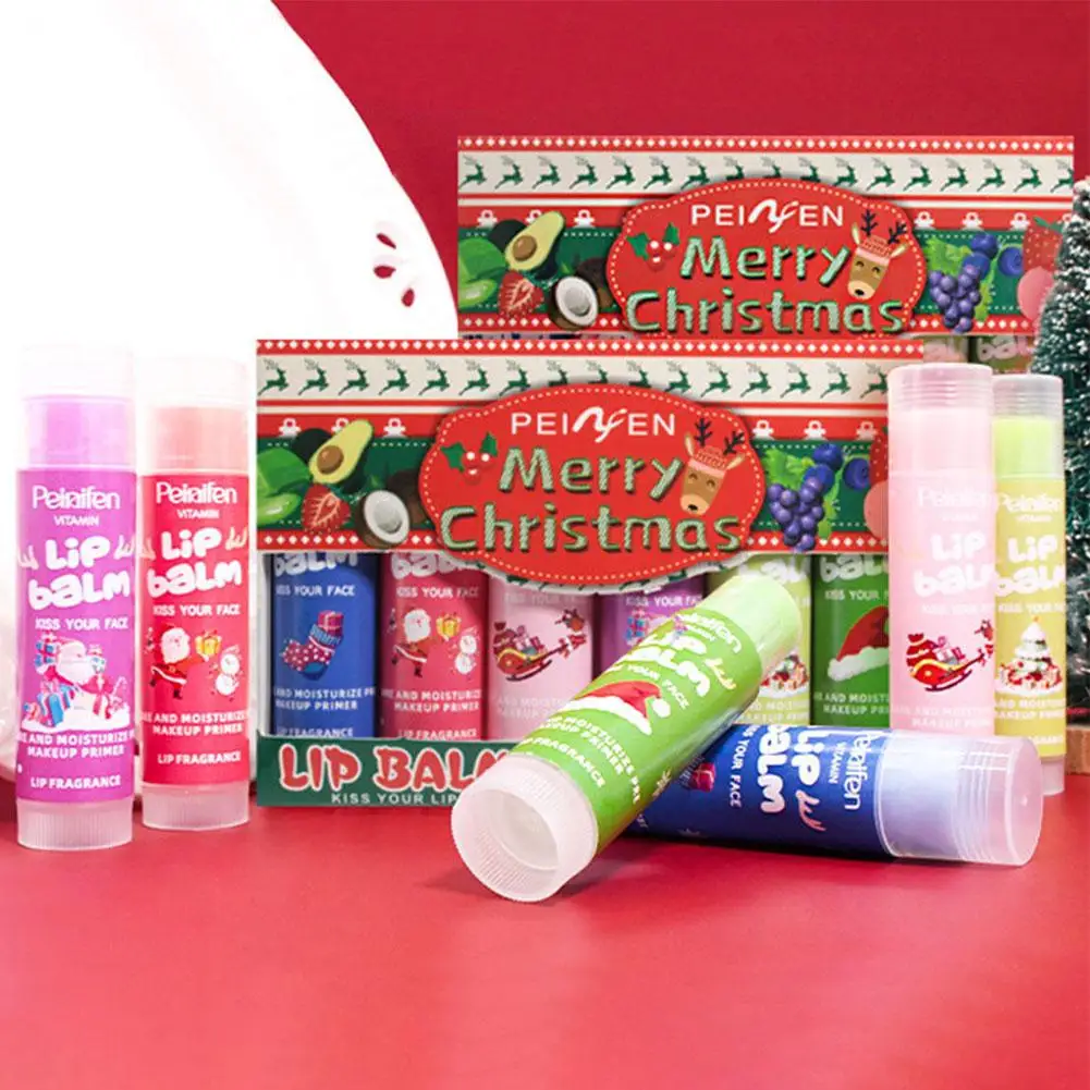 Fruity Color-Changing Lip Balm Set 6PCS Deep Moisture Tinted Balm for Dry Lips Christmas Gift Natural Lip Care for All