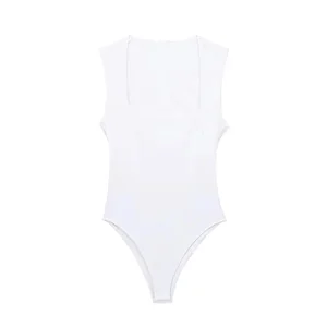 ASDS-Maiô-sleeveless female maiô of a piece, black, white, square collar, summer, sexy lingerie 10 Main Sales Body Black - №7