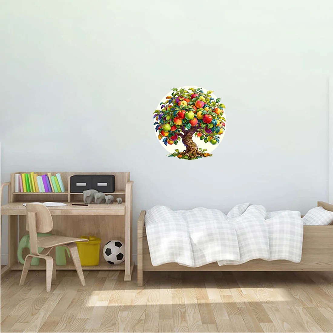 Three Ratels CEE186 Cartoon illustration style apple tree wall stickers for home decoration