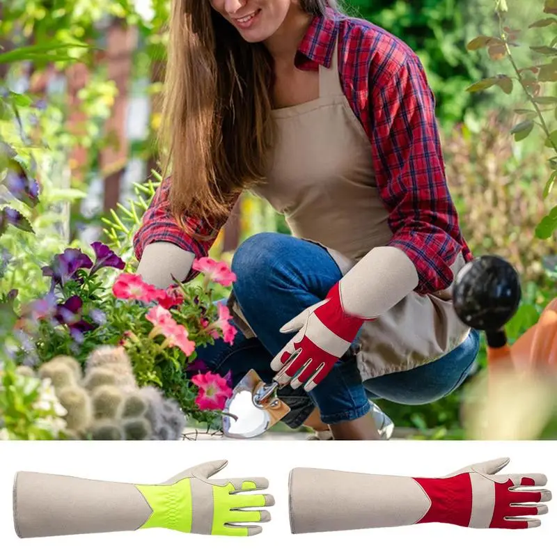 Long Gardening Gloves Horticulture Beekeeping Abrasion Resistant Gloves Rose Pruning with Forearm Protection Gardener Work Glove