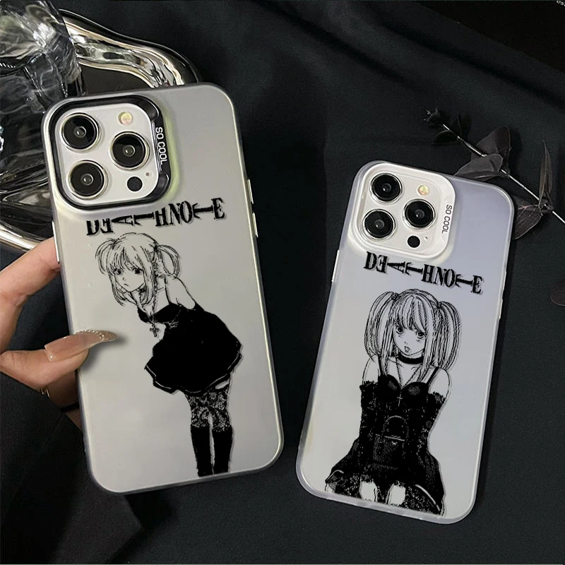 Anime DEATH NOTE For iPhone Apple 15 14 13 12 11 XS XR X 8 7 Pro Max Plus Colorful Silver Shockproof Phone Case Cover Soft TPU