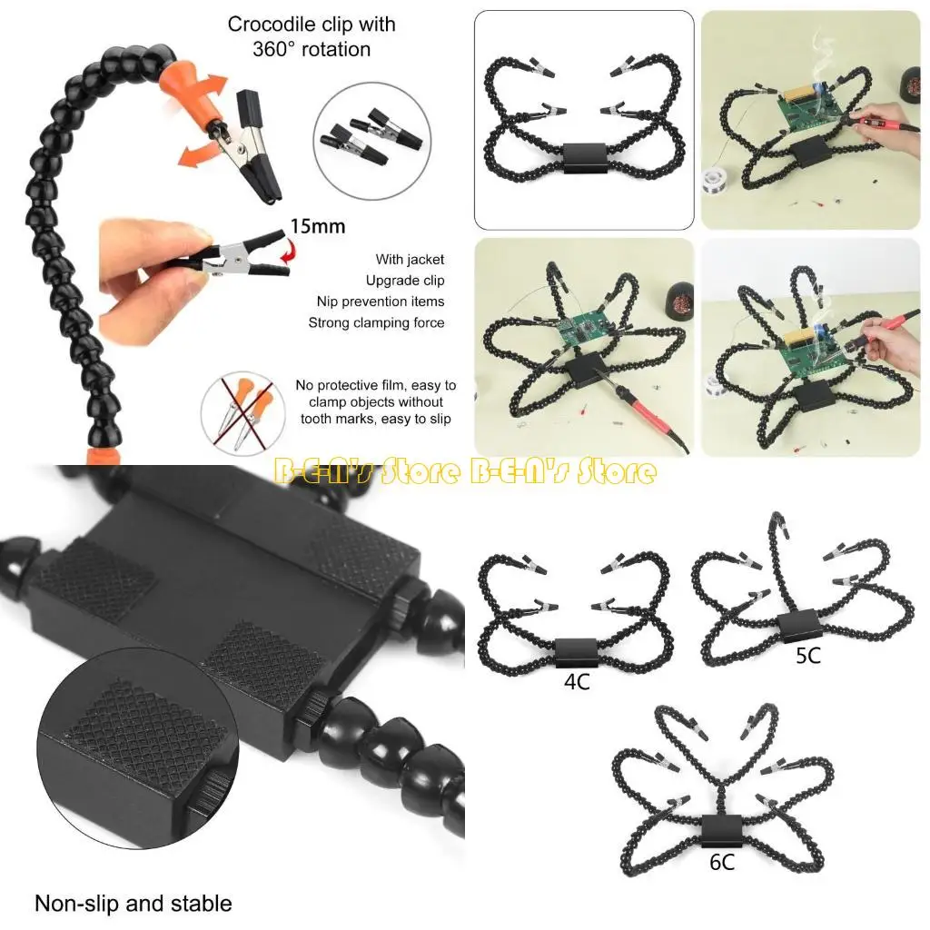 Y1AD Portable Soldering Assistant with Nonslip Base&Flexible Arm Suitable for DIYer Hobbyists Detailed Electronics Craft Work