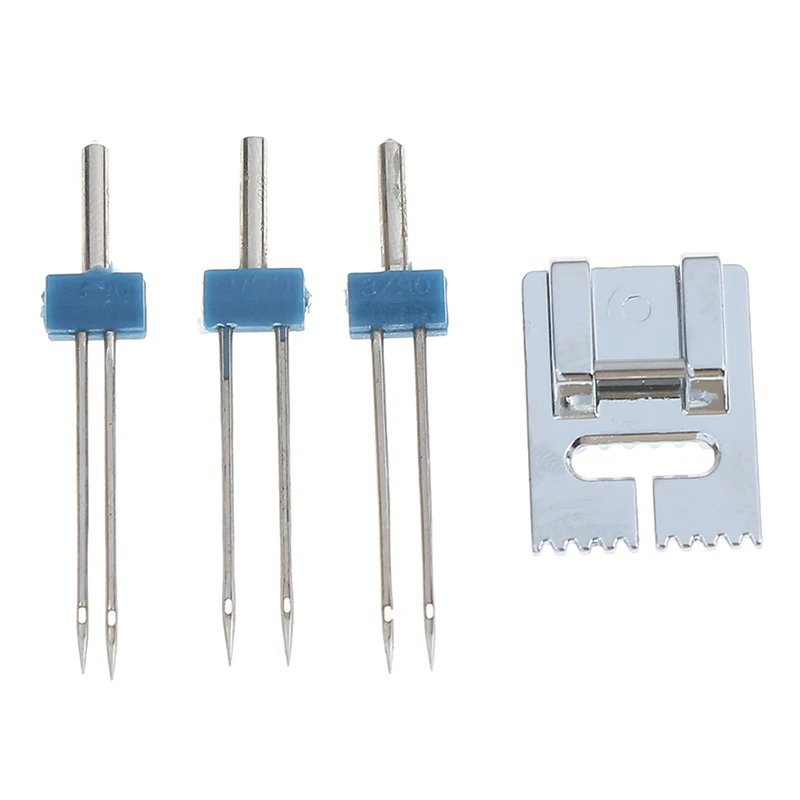 1set Groove Pintuck Foot With 3 Sizes Double Twin Needles Pin Set for Brother Sewing Accesories