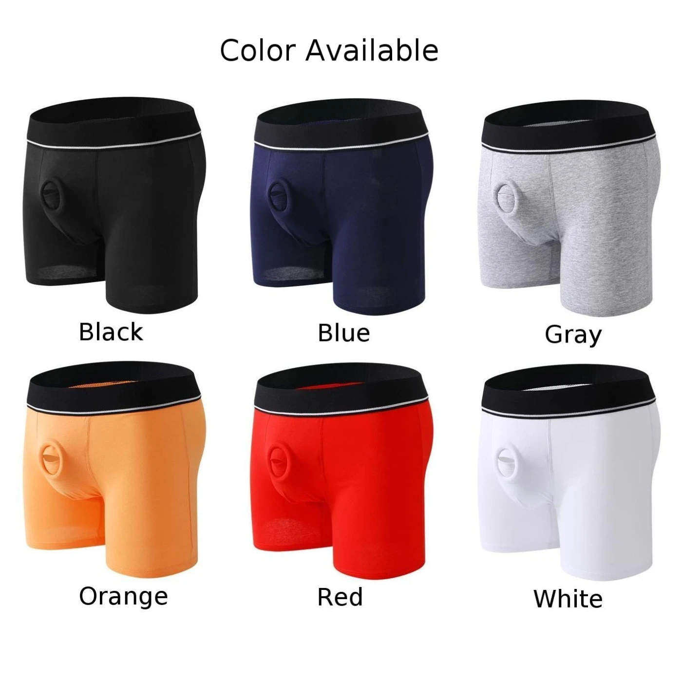 Mens Sexy Cotton Middle-Rise Underwear Hole Briefs Underpants Panties Shorts Solid Casual Home Pouch Bulge Male Panties