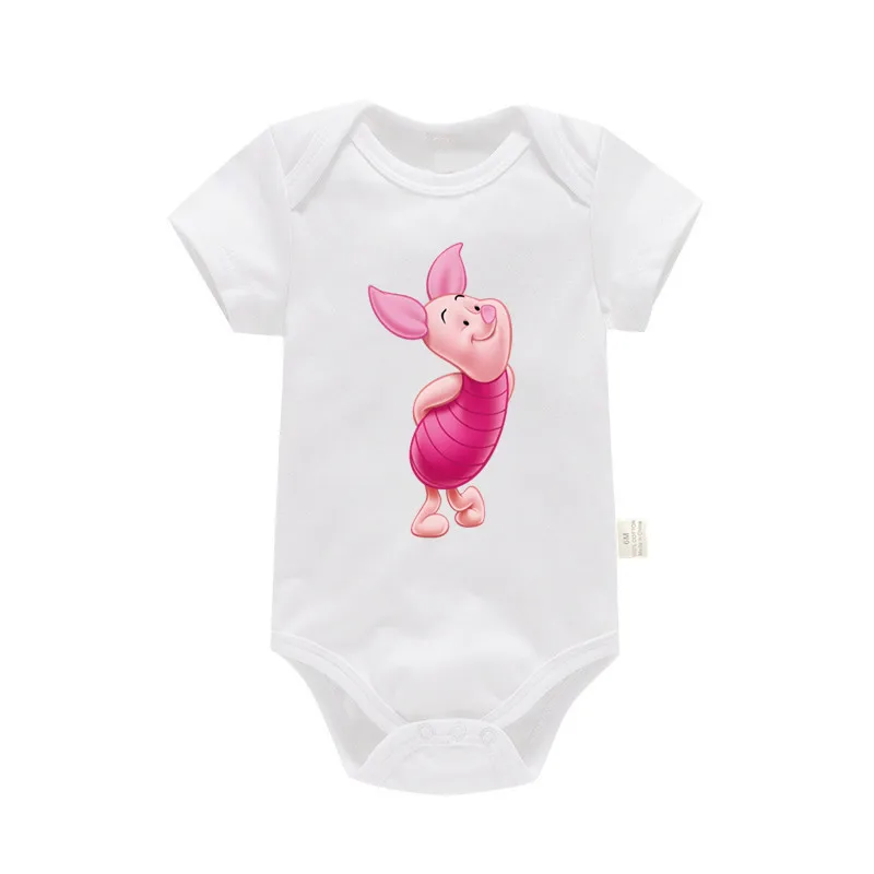 Pooh Bear Print Cartoon Cute Newborn Baby Rompers Disney Winnie the Pooh Baby Girl Clothes Cotton Casual Ropa Bebe 0-24M