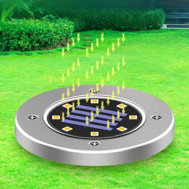 

Solar Buried Light Color LED Convertible Stainless Steel Outdoors Landscape Light Garden Courtyard Lawn Waterproof Light