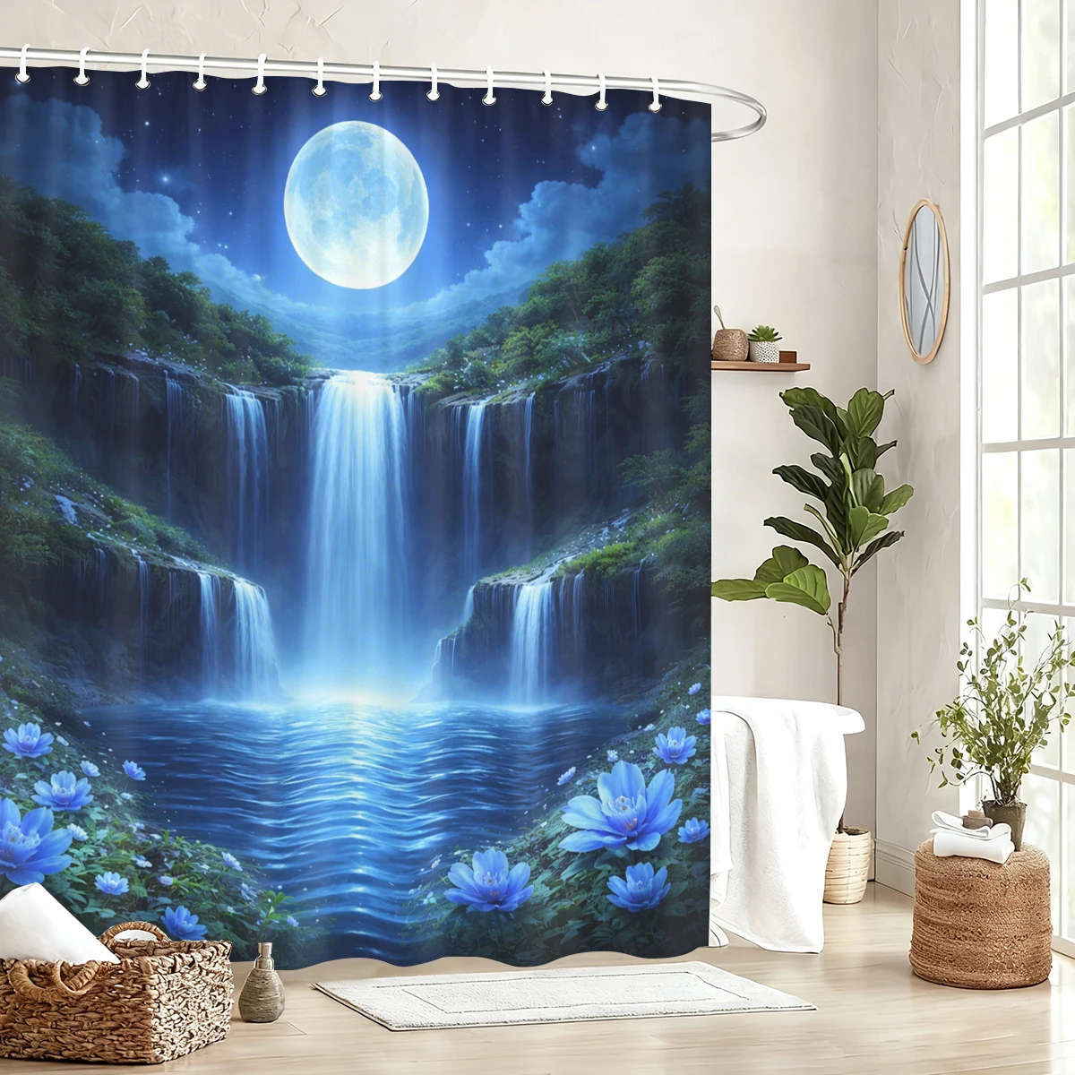 

Vivid Underwater & Natural Scene Polyester Shower Curtain - Striking Bathroom Decor with Fantasy Themed Prints