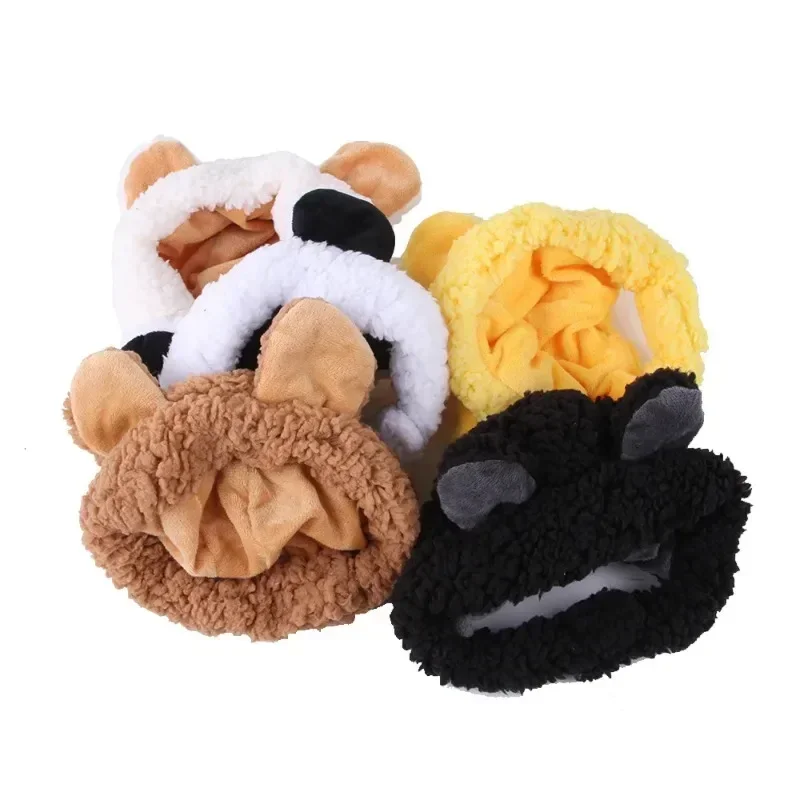 New Pet Cat Cap Dog Headgear Funny Bear Ears Hat Warm Short Plush Ears Pet Supplies Party Christmas Cosplay Small Pet Accessorie