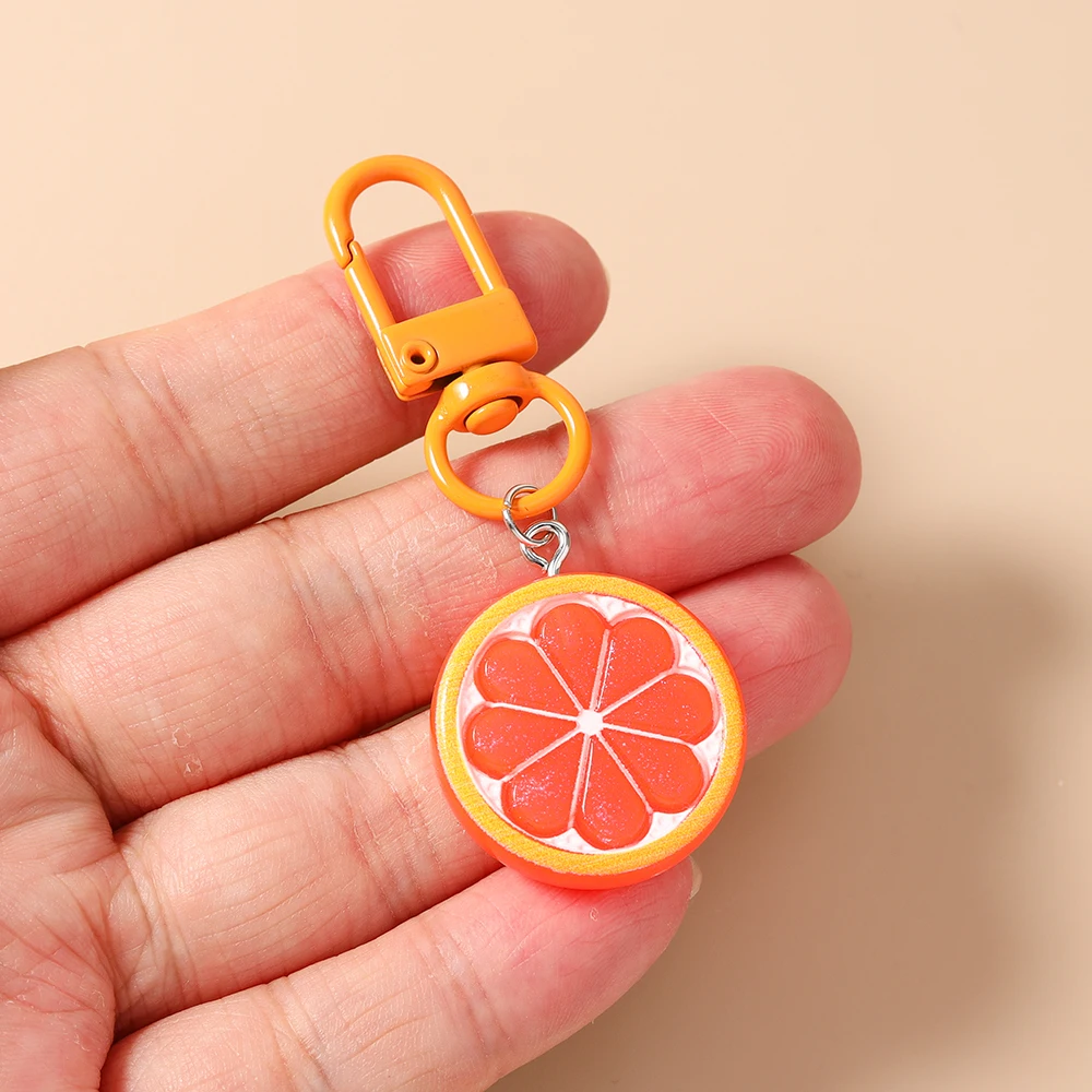 Aihua Niedlicher Harz-Simulations-Frucht-Schlüsselanhänger Zitrone Wassermelone Schlüsselring-Anhänger für Damen Mädchen Handtaschen-Deko Kinder-Schmuck Geschenke – Detail 5