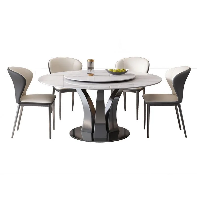 

Supercrystalline stone dining table and chair combination Microcrystalline stone dining table Household marble Italian