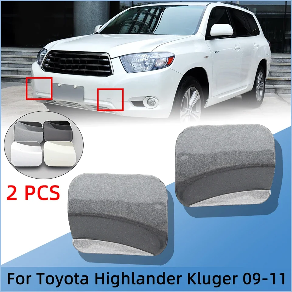 

2 Pcs For Toyota Highlander Kluger 2009 2010 2011 Auto Front Bumper Towing Hook Cover Lid Tow Hook Eye Hauling Trailer Cap Trim