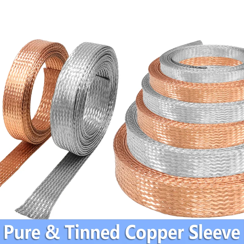 Pure & Tinned Copper Braided Shielded Sleeve 1-10M 2-28mm Ex