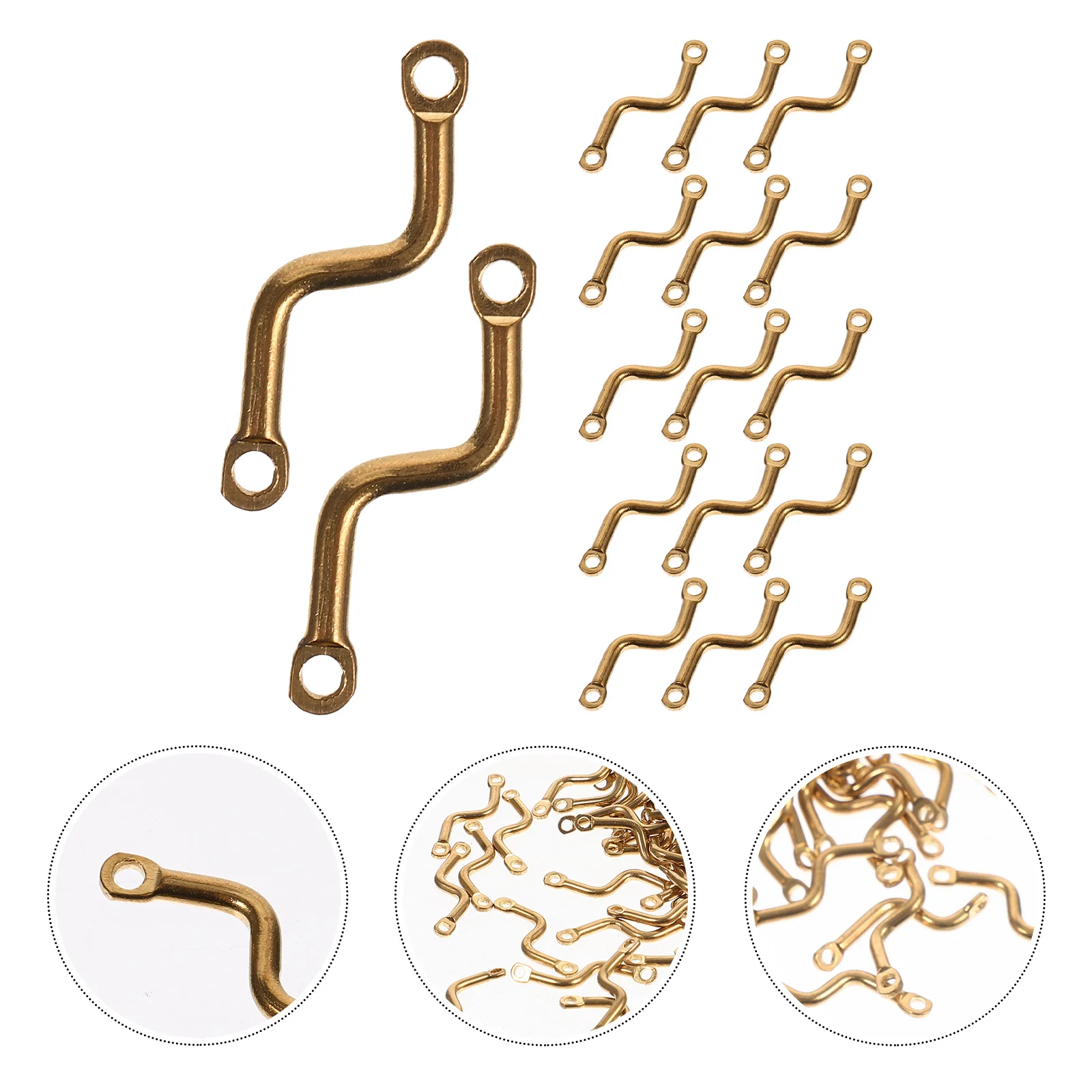 

150pcs Earring Connecting Sticks S-Shape Double Hole Brass Jewelry Connector For Diy Necklace Bracelet Making Craft Accessories