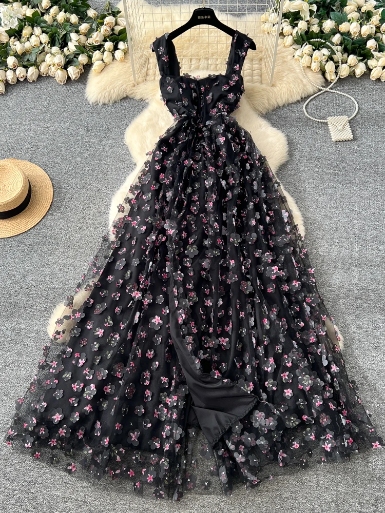 Ele Ladylike Off-oulder Floral Embroidery Dr Women's High Waist A-Line Skirt Sle Summer Faion French Sle