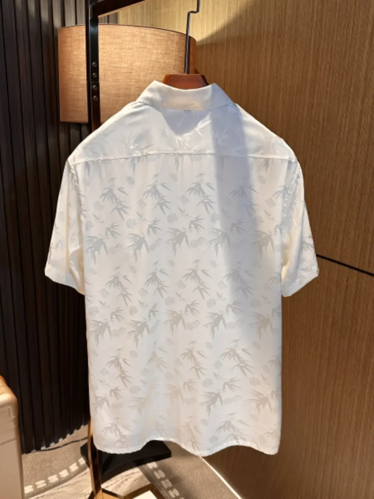High-end mulberry silk! Summer new comfortable gentleman's silk loose short-sleeved shirt