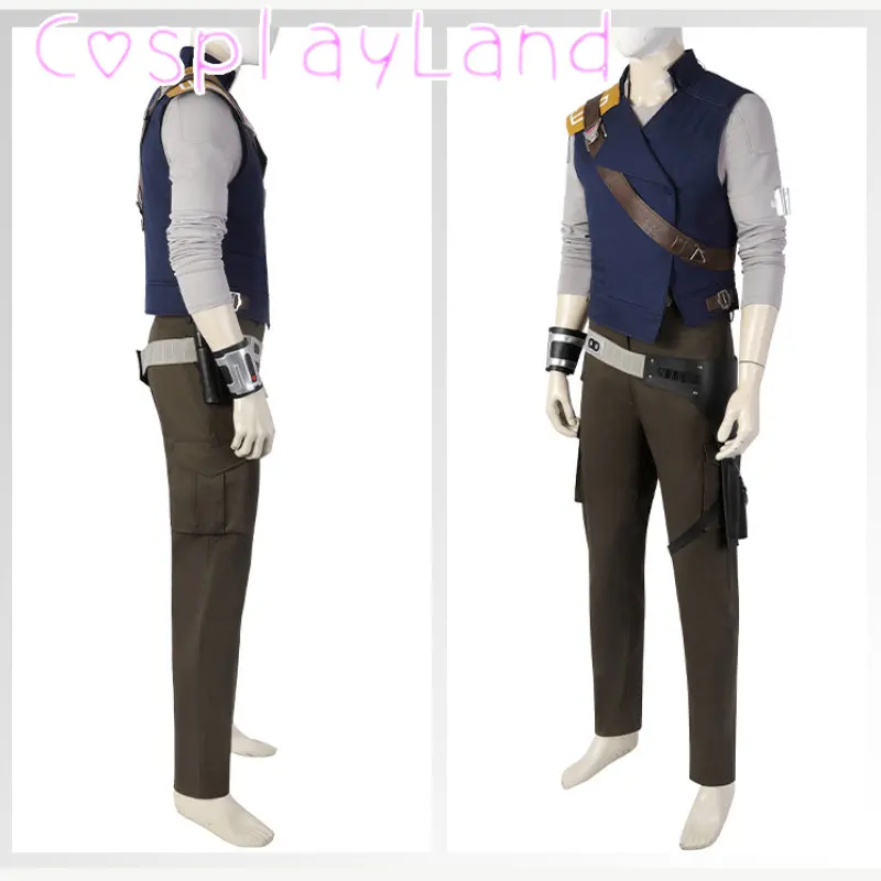 Survivor Cal Kestis Cosplay Costume Halloween Jedi Knight Complete Outfit with Boots Belt Accessories Carnival Men Suit