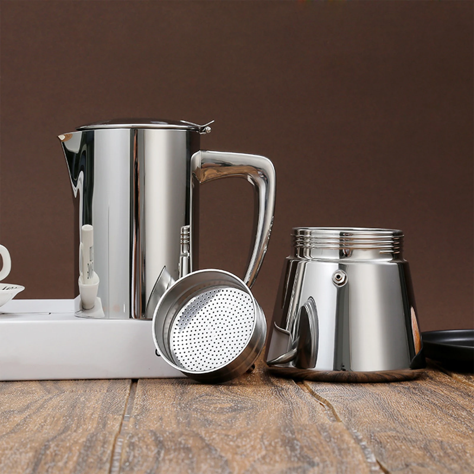 وعاء موكا 300 مللي/200 مللي مع تصميم دورق القهوة ماكينة صنع الاسبريسو ماكينة صنع القهوة مناسبة لموقد الغاز اليوناني