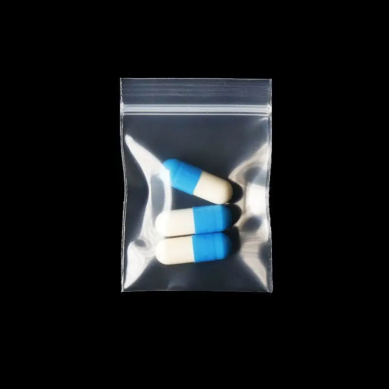 300/100 шт., прозрачные пластиковые мешки для ювелирных изделий на молнии