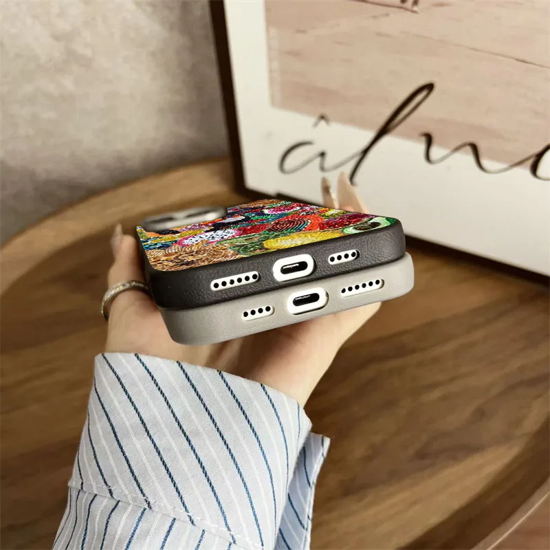 حافظة لهاتف Xiaomi 14T Pro من السيليكون الناعم Mi 13T Pro 11 Lite 5G حافظة على شكل تين مطرزة على شكل ألغاز غطاء نمط