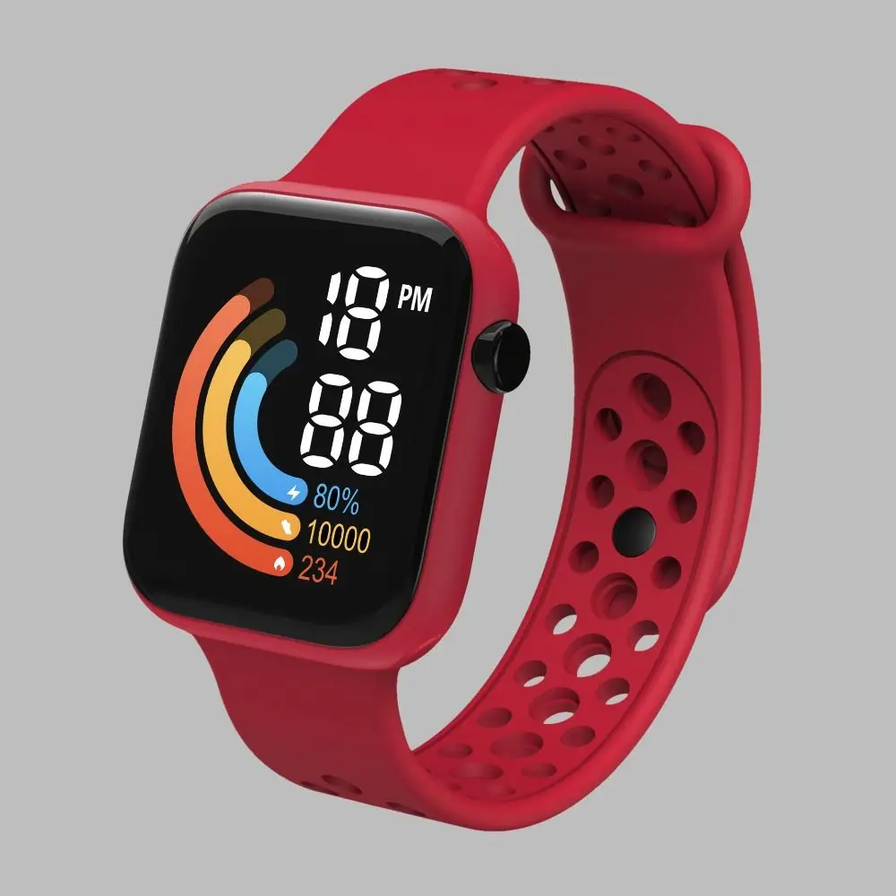 2024 LED Children's Sports Watch Fashion Waterproof Wristwatch Luminous Student Electronic Watch