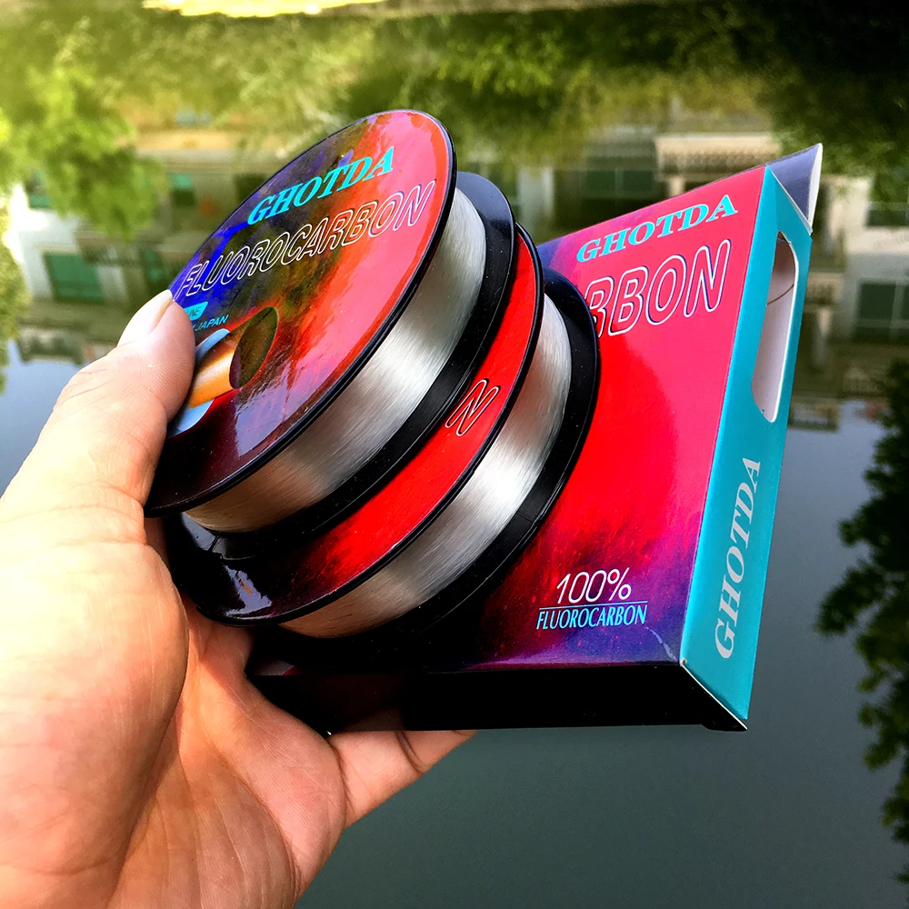 Imagem -03 - Ghotda 100 Fluorocarbon Linha de Pesca Naufrágio Monofilamento Invisível Linha de Pesca 100m Líder Fibra Carbono Linha de Pesca
