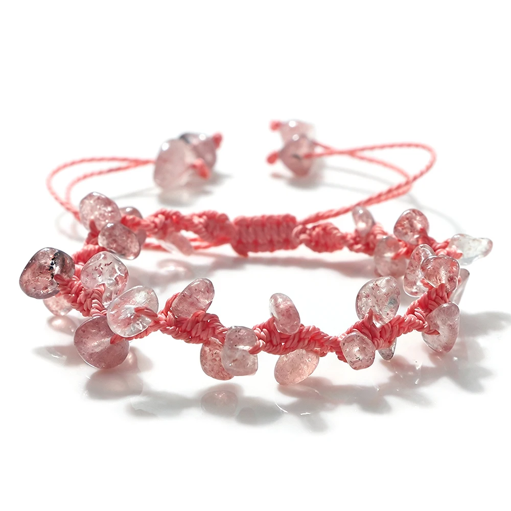 Handmade Natural Stone Braided Bracelet, Boho Style Gift