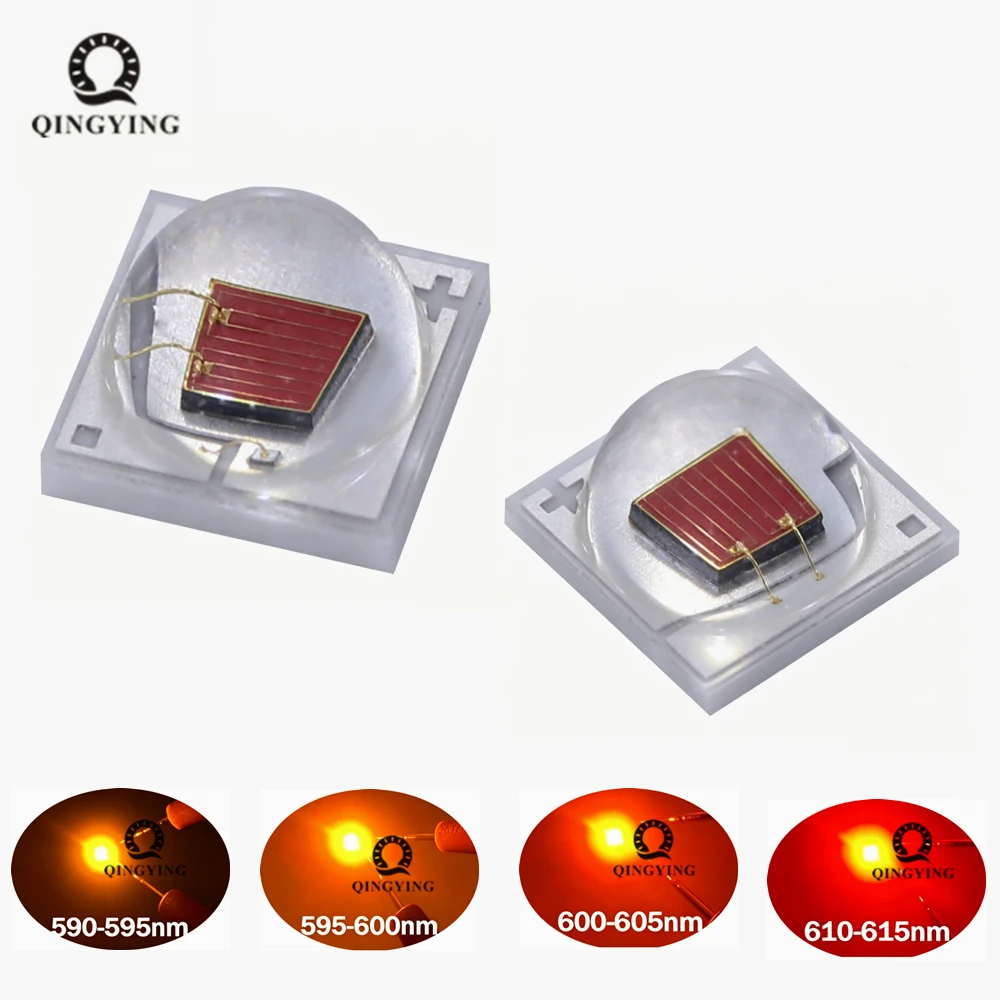 3535 Ceramic LED Lamp Beads 3W High Power Amber Yellow Orange Light 590 595 600 605 610 615nm 2000K 2-2.6V For DIY Lamp