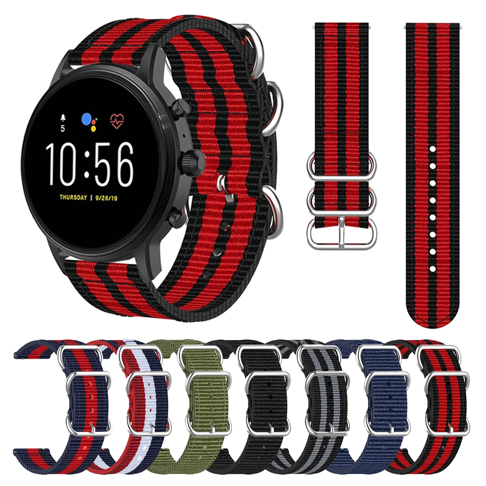 

Fabric Band for Fossil Gen 5 Carlyle HR / Julianna / Garrett / Fossil Hybrid Smartwatch HR Woven Nylon Strap Watchband Bracelet