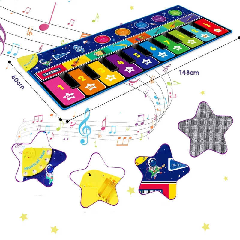 Kids Piano Music Dance Mat Electronic Piano Musical Instrument Dance Pad Infant Fitness Play Mat Children Educational Toy Gifts