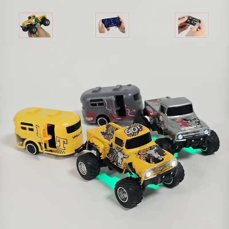 1:64 Mini Legierung Fernbedienung Auto Party Spielzeug Auto Geschenk Cool Skull Bull Graffiti Outdoor Spielzeug für Erwachsene Drei-Gang-Geschwindigkeit