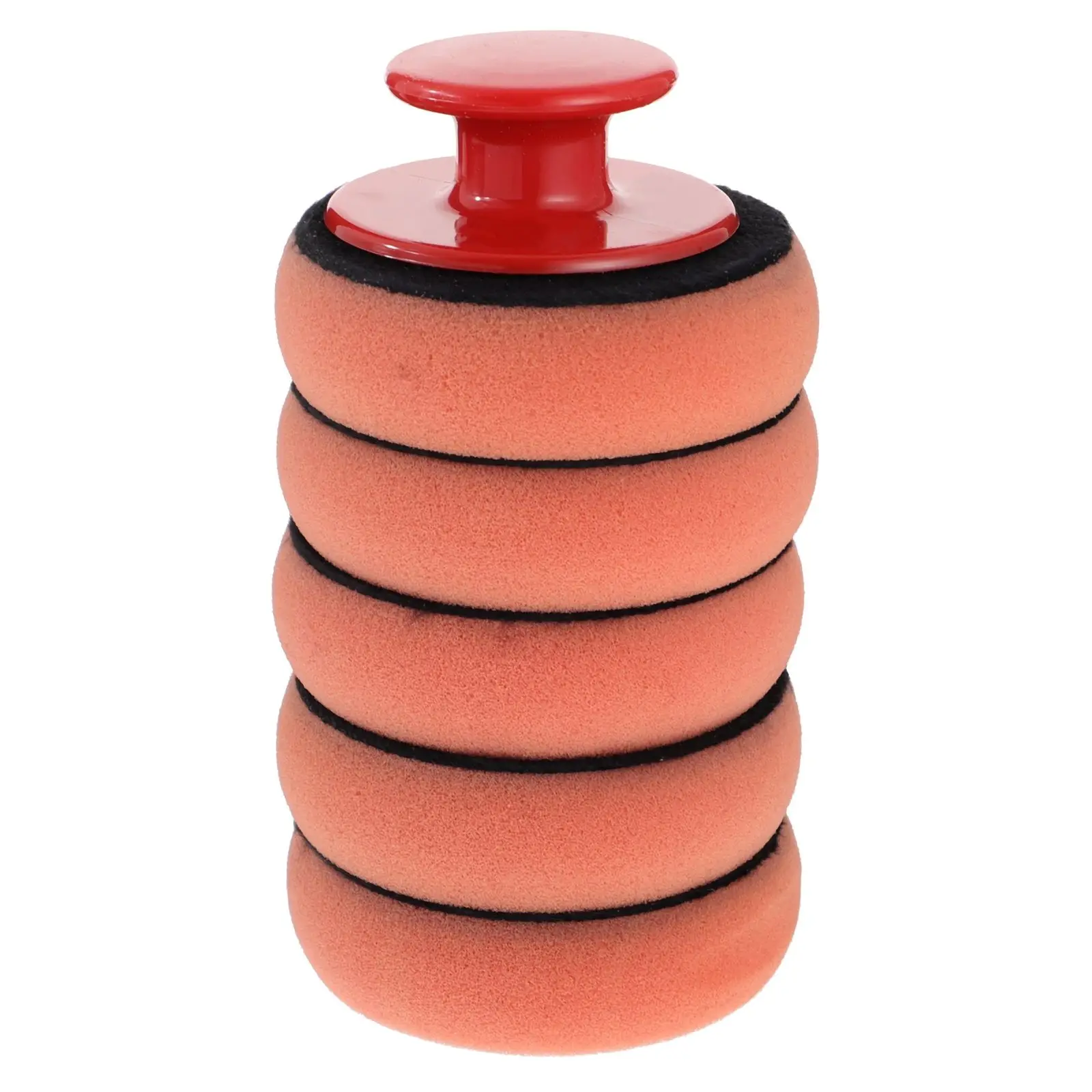 5 Pcs Waxing Sponge Tools Hand Polishing Foam Buffle Polisher Applicator Handle Elastic Design Buffing Pads Wax