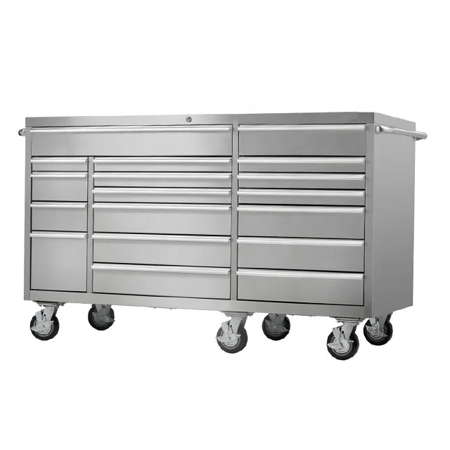 Toolbox work bench stainless steel mechanic tool trolley